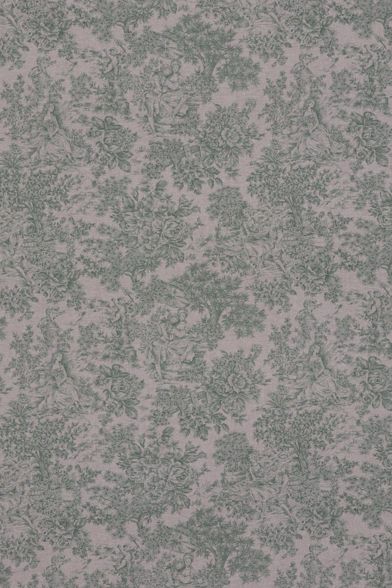 Vintage Toile Double Width Fabric Green