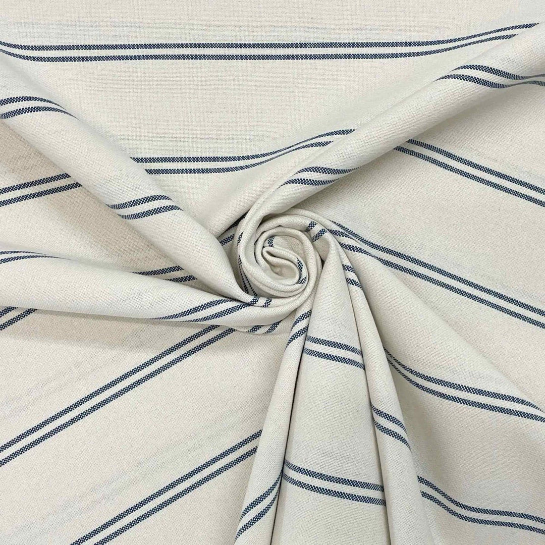 Toulouse Stripe Blue Double Width Fabric