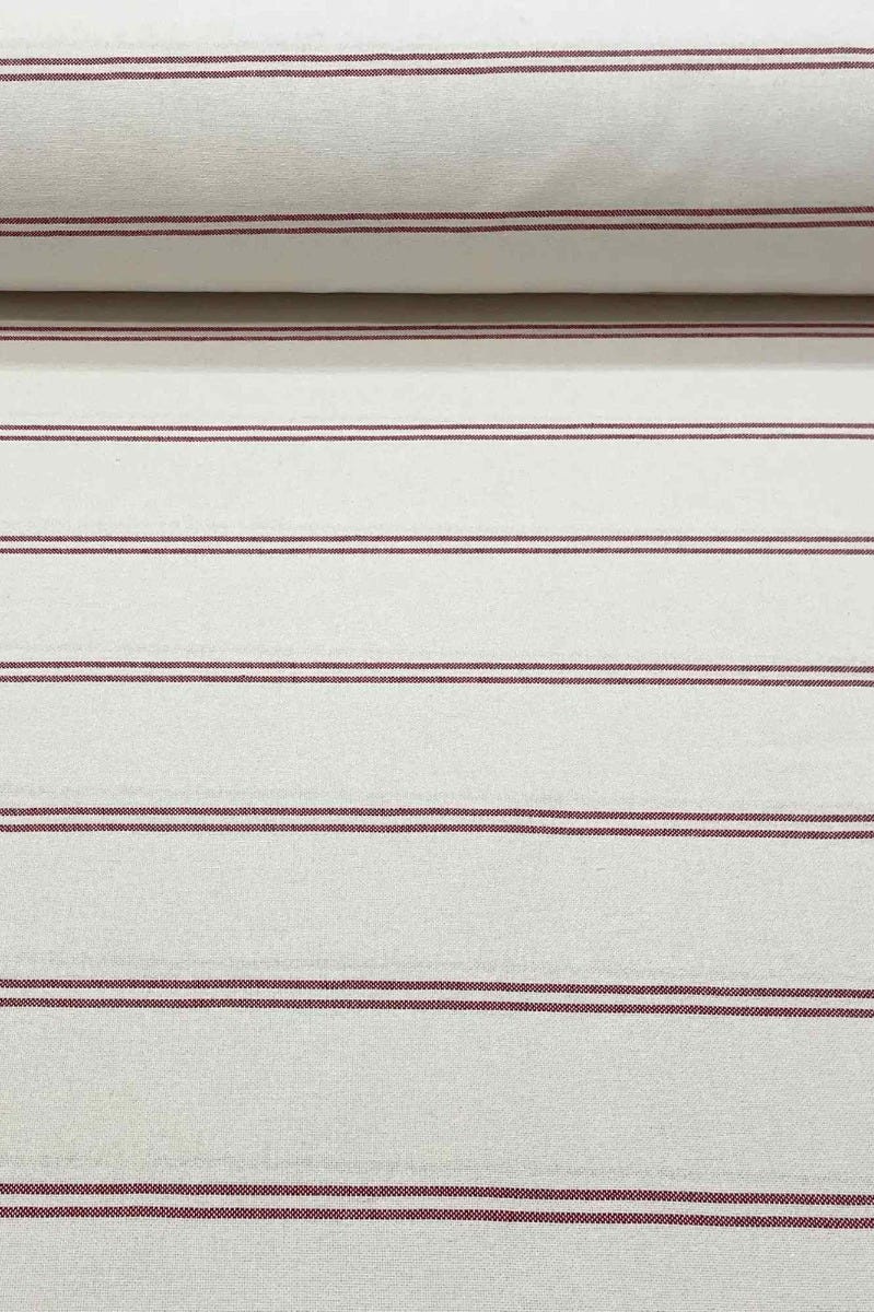 Toulouse Stripe Red Double Width Fabric