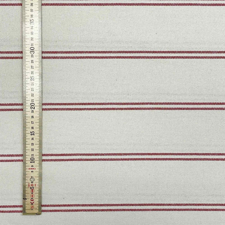 Toulouse Stripe Red Double Width Fabric