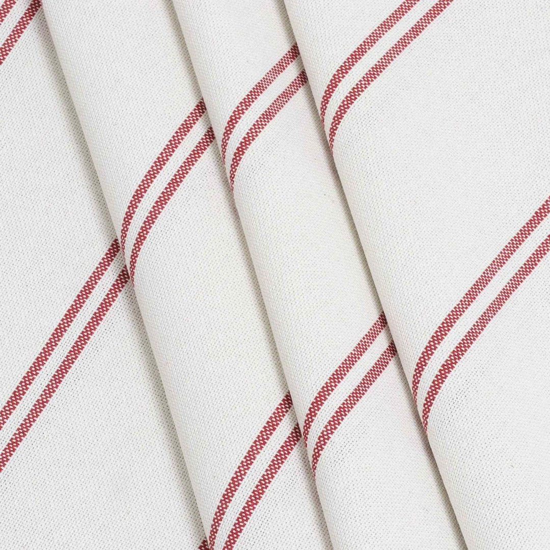 Toulouse Stripe Red Double Width Fabric