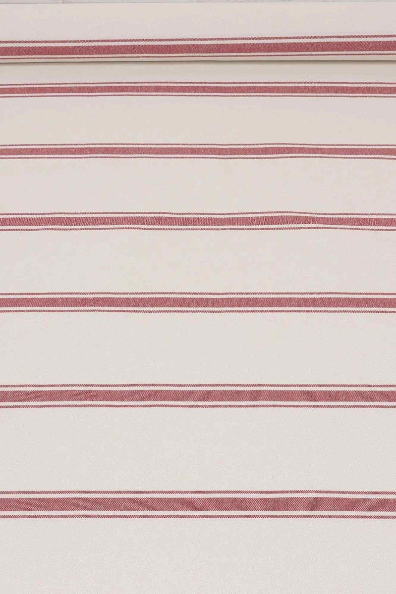 Lyon Stripe Red Double Width Fabric