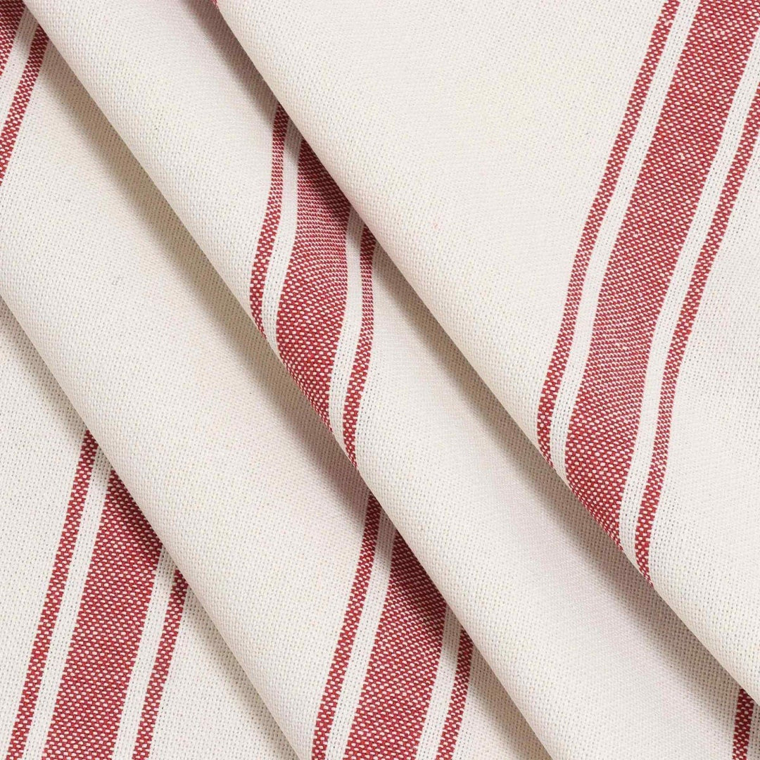 Lyon Stripe Red Double Width Fabric