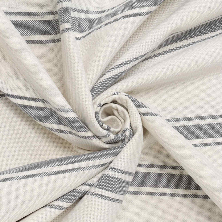 Lyon Stripe Grey Double Width Fabric