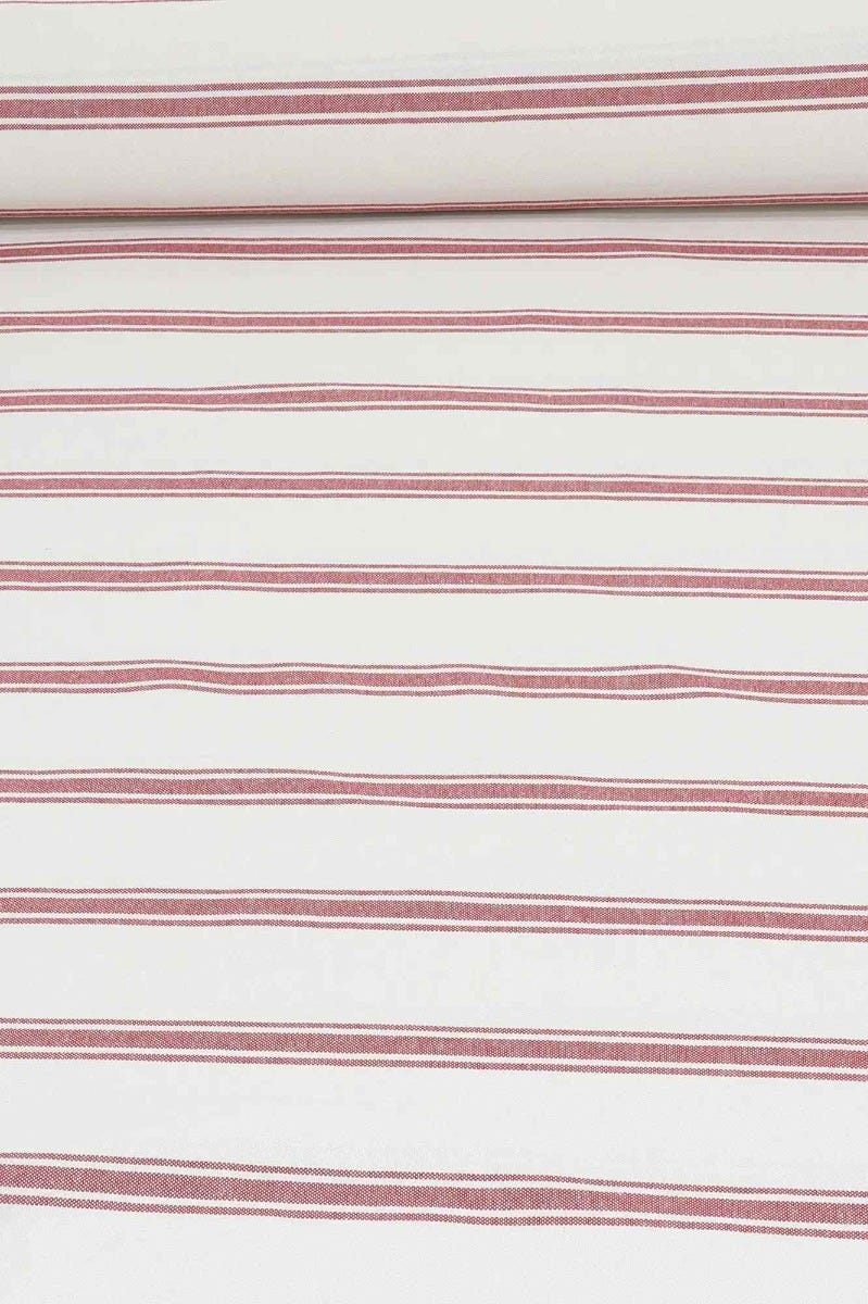 Limoges Stripe Red Double Width Fabric