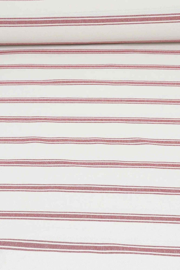 Limoges Stripe Red Double Width Fabric