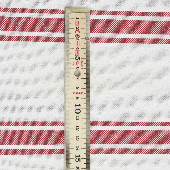 Limoges Stripe Red Double Width Fabric