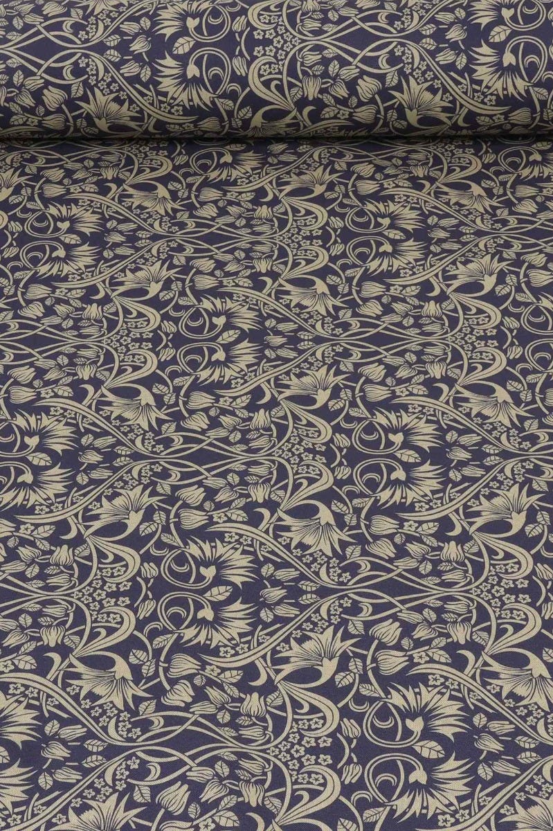 Morris Garden Navy Double Width Fabric