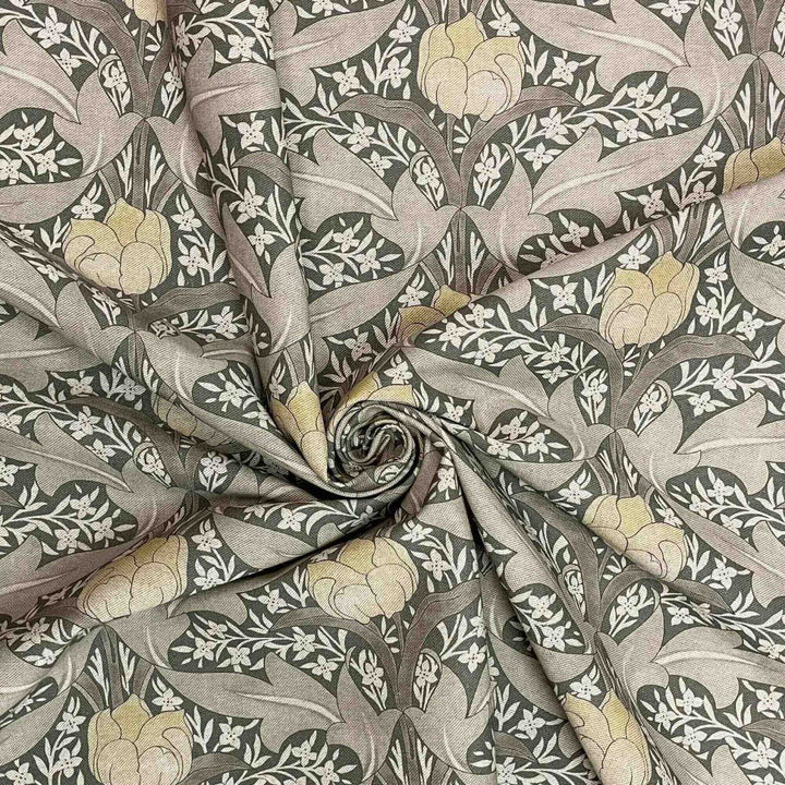 Morris Tulip Grey Double Width Fabric