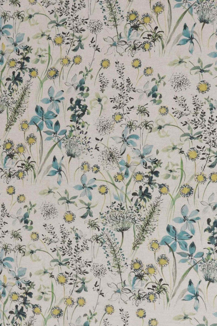 The Meadow in Teal Double Width Fabric