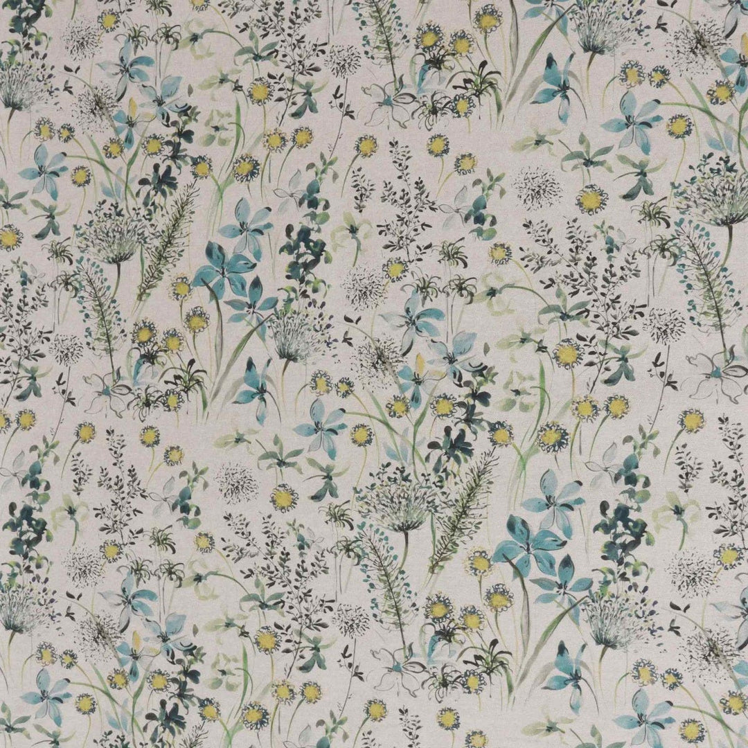 The Meadow in Teal Double Width Fabric