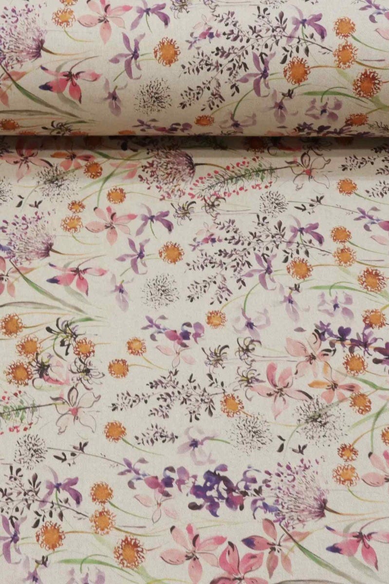 The Meadow in Pink Double Width Fabric