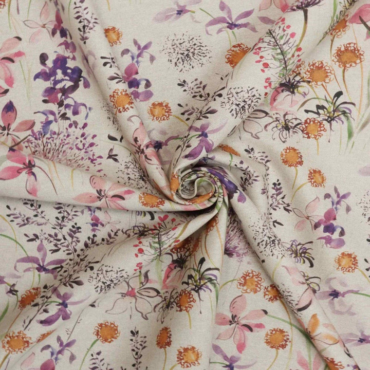 The Meadow in Pink Double Width Fabric