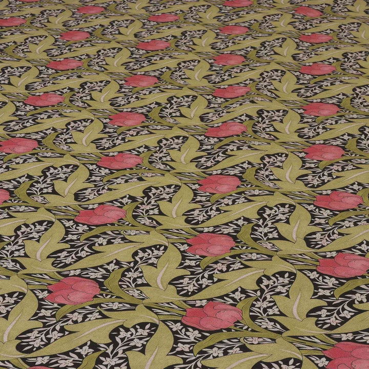 Morris Tulip Olive Green Double Width Fabric