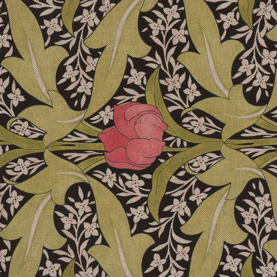 Morris Tulip Olive Green Double Width Fabric