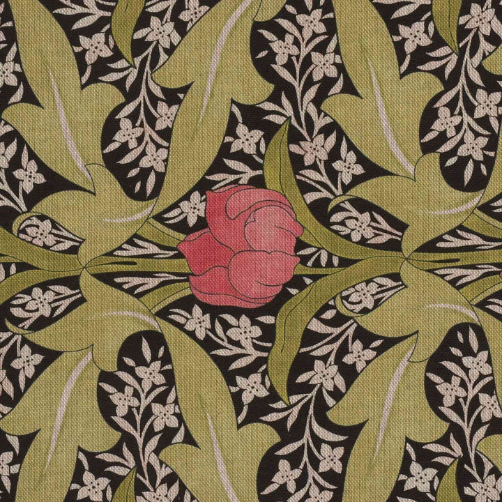 Morris Tulip Olive Green Double Width Fabric