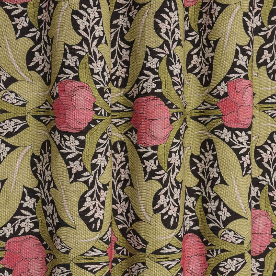 Morris Tulip Olive Green Double Width Fabric