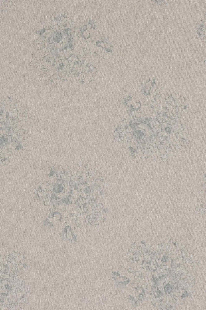 Vintage Floral Bouquet Duck Egg Double Width Fabric