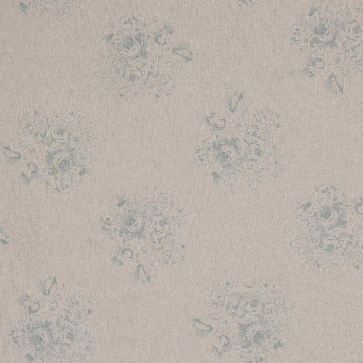 Vintage Floral Bouquet Duck Egg Double Width Fabric