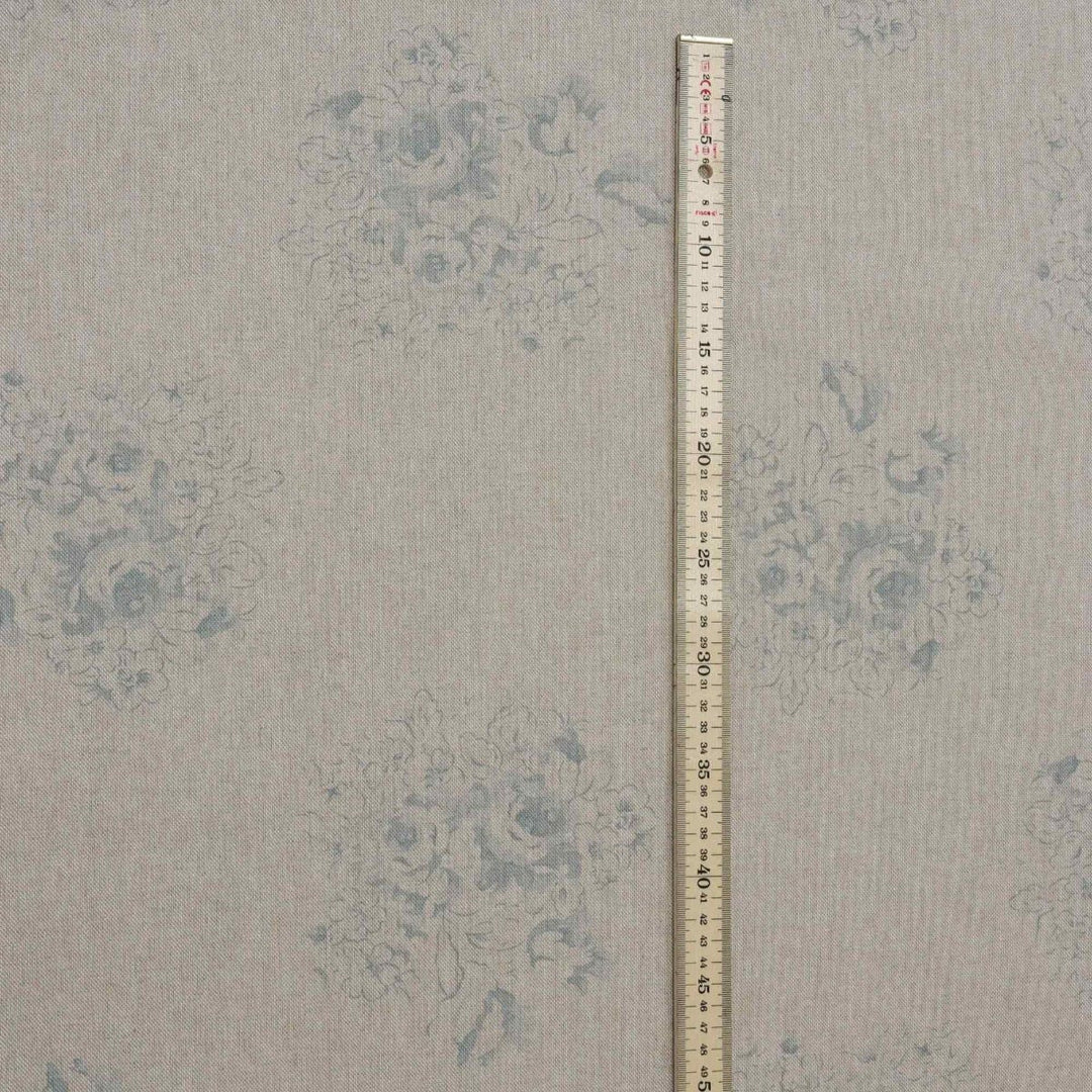 Vintage Floral Bouquet Duck Egg Double Width Fabric