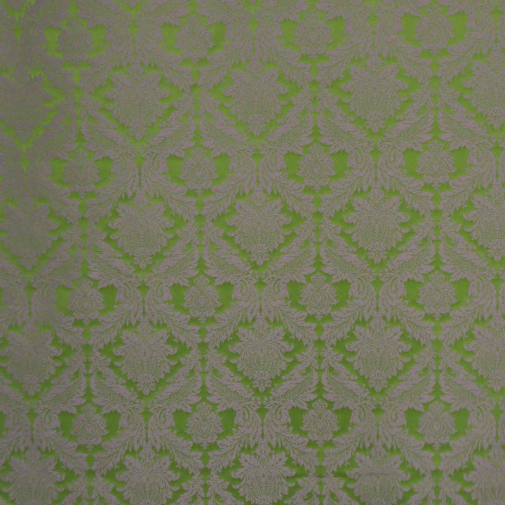 Alderton Damask Purple on Green Fabric