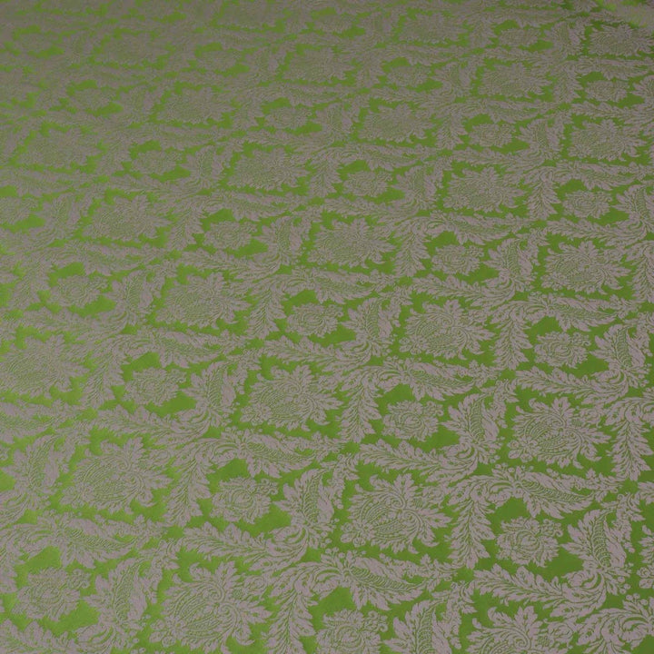 Alderton Damask Purple on Green Fabric