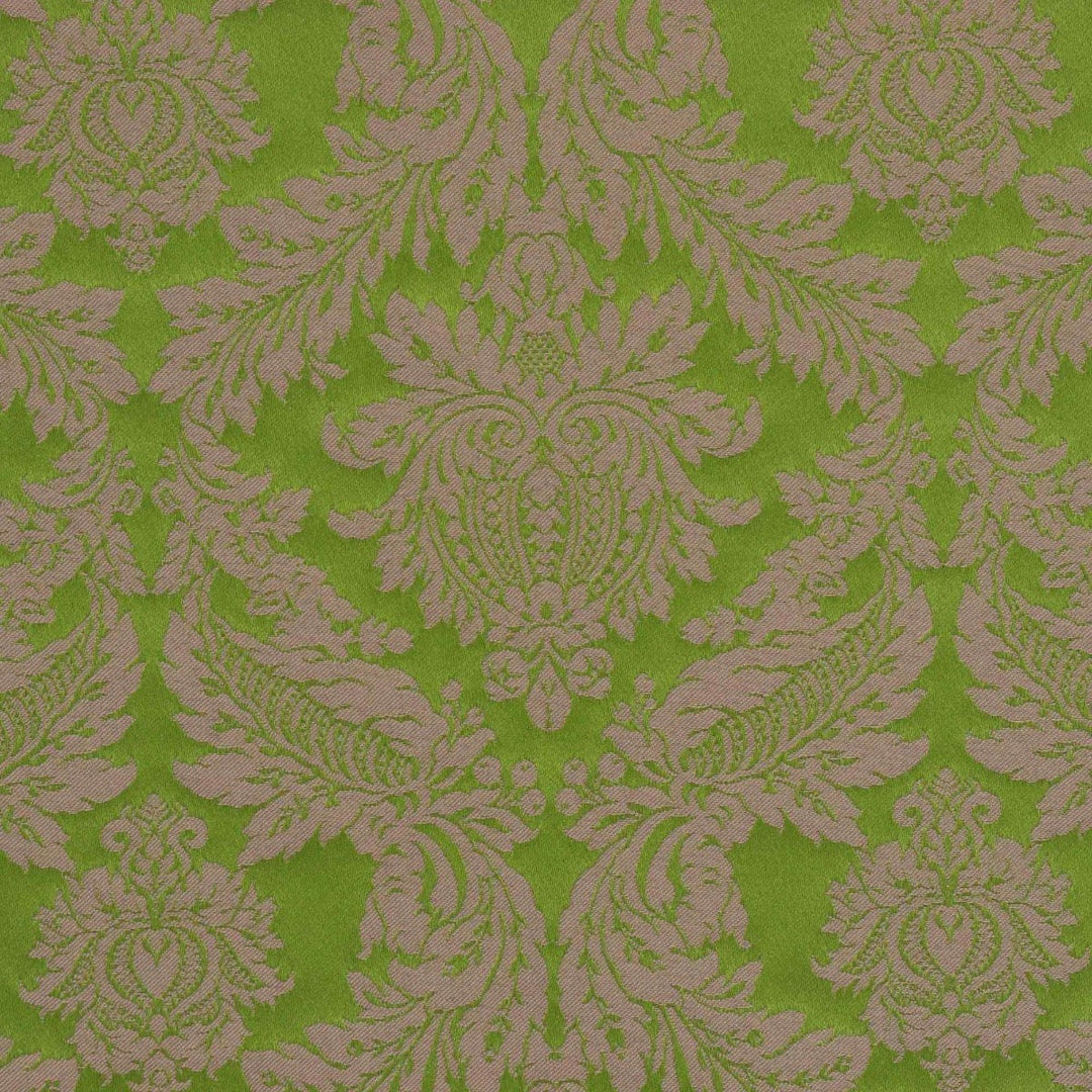 Alderton Damask Purple on Green Fabric