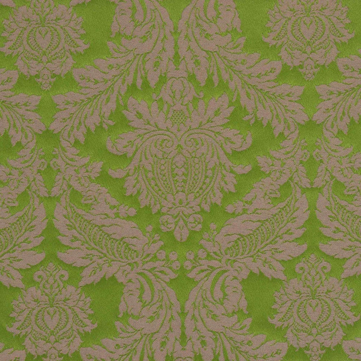 Alderton Damask Purple on Green Fabric