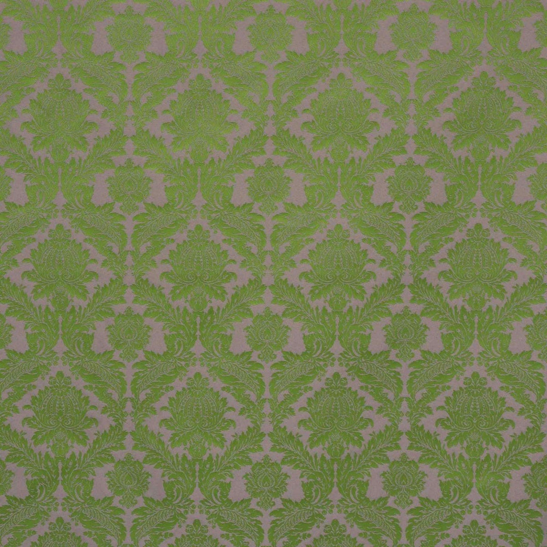 Alderton Damask Purple on Green Fabric