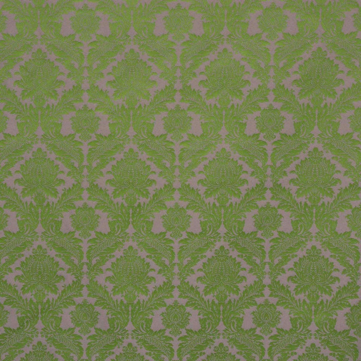 Alderton Damask Purple on Green Fabric