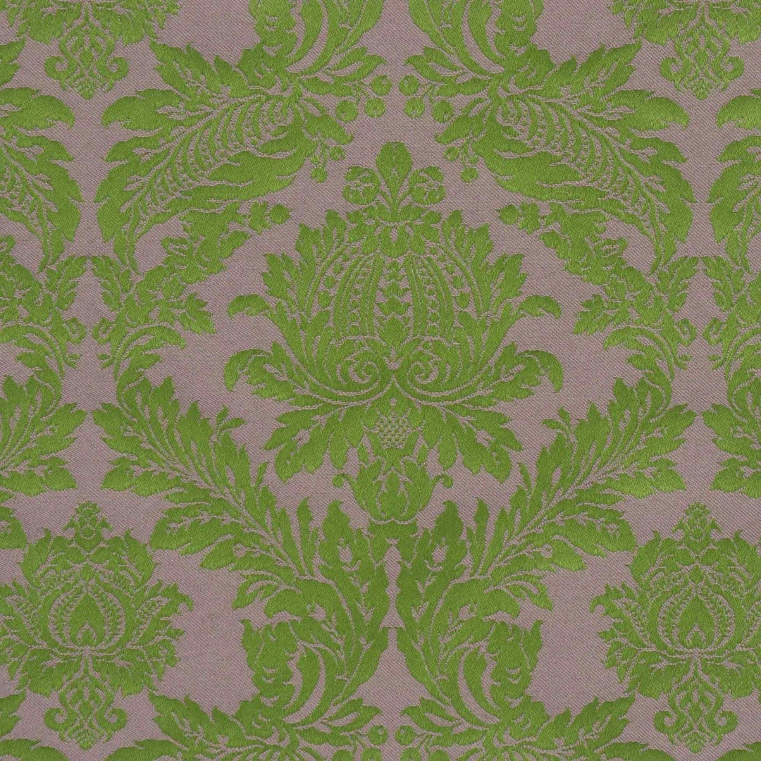 Alderton Damask Purple on Green Fabric