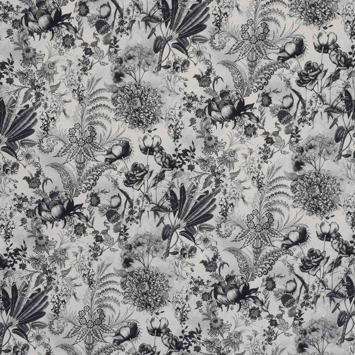 Delph Floral Grey Double Width Fabric