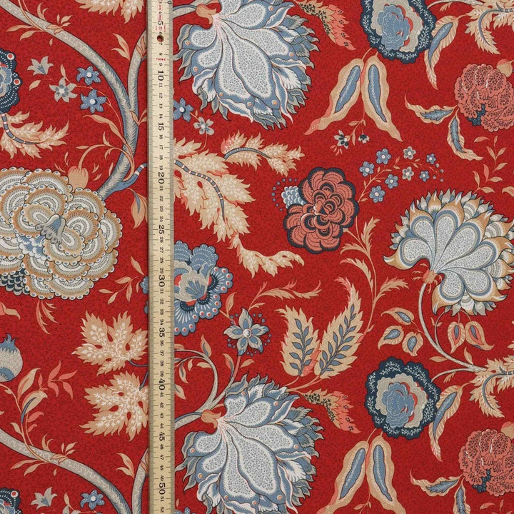 Cara Floral Red Fabric