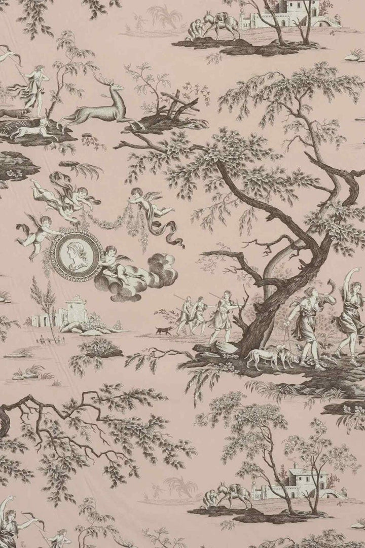 Cherubs Toile Blush Double Width Fabric