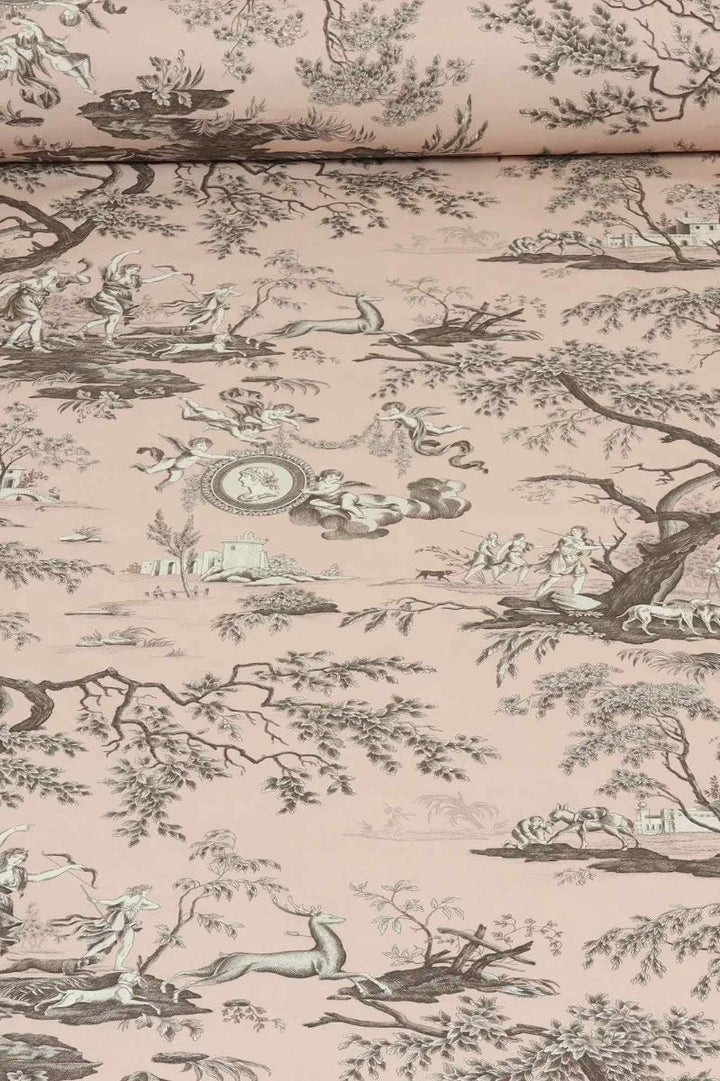 Cherubs Toile Blush Double Width Fabric