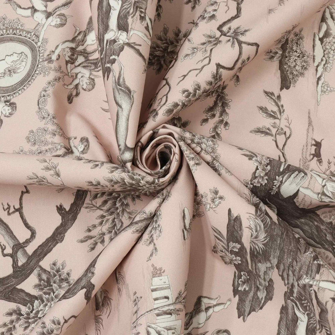 Cherubs Toile Blush Double Width Fabric