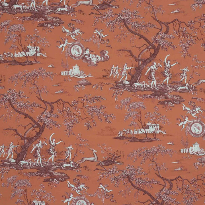 Cherubs Toile Orange Double Width Fabric