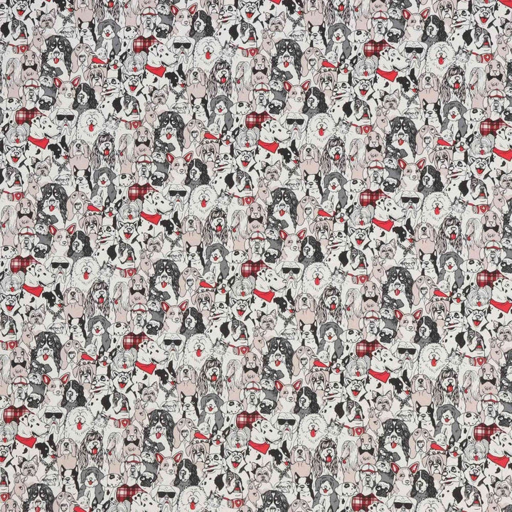 Canine Friends Red Fabric