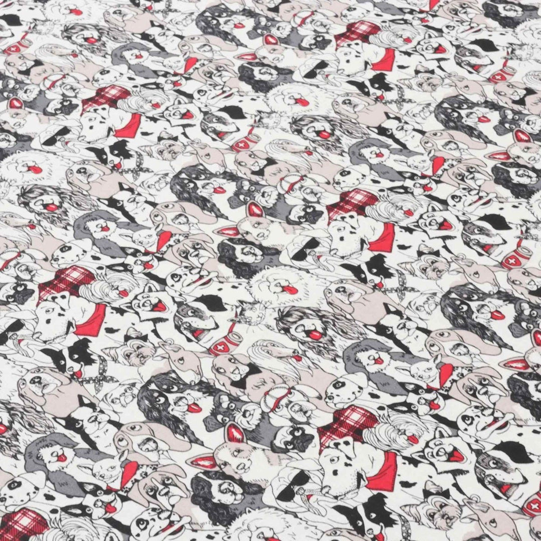 Clearance Canine Friends Red Fabric