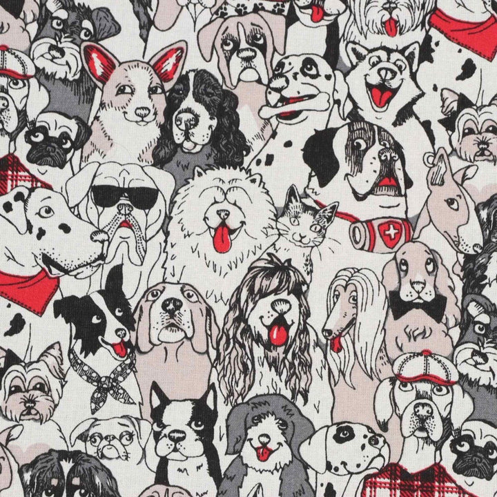 Clearance Canine Friends Red Fabric