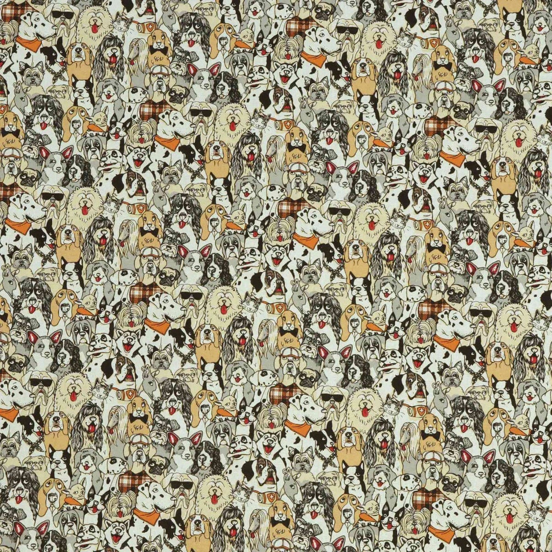 Canine Friends Ochre Fabric