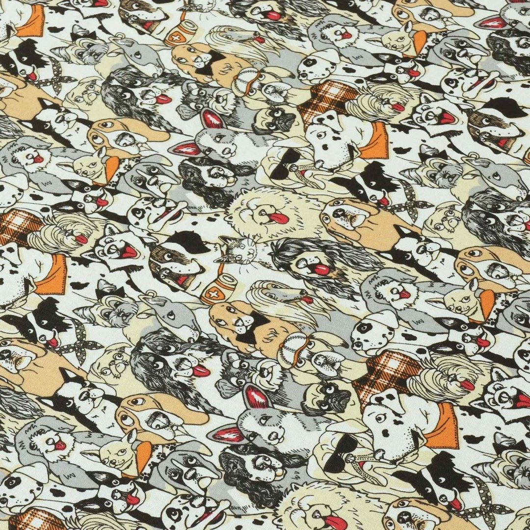 Clearance Canine Friends Ochre Fabric