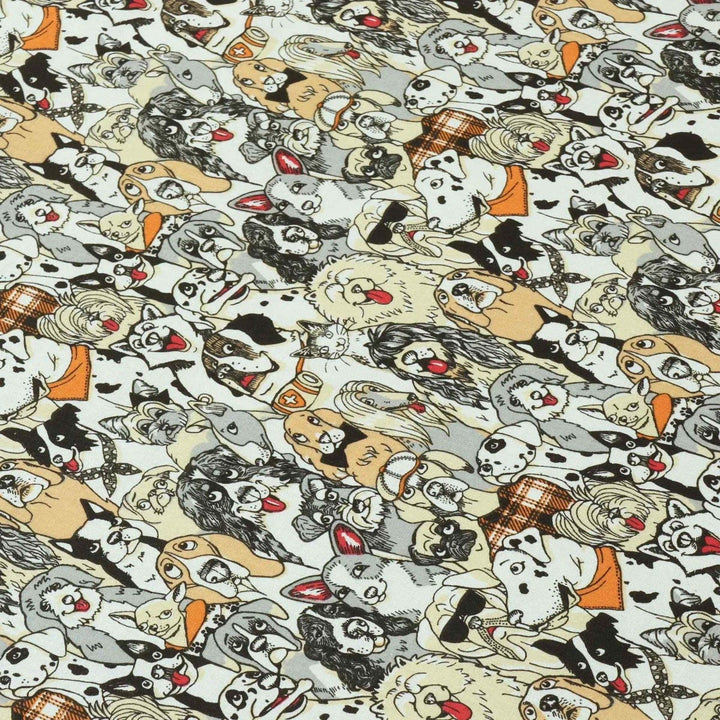 Canine Friends Ochre Fabric