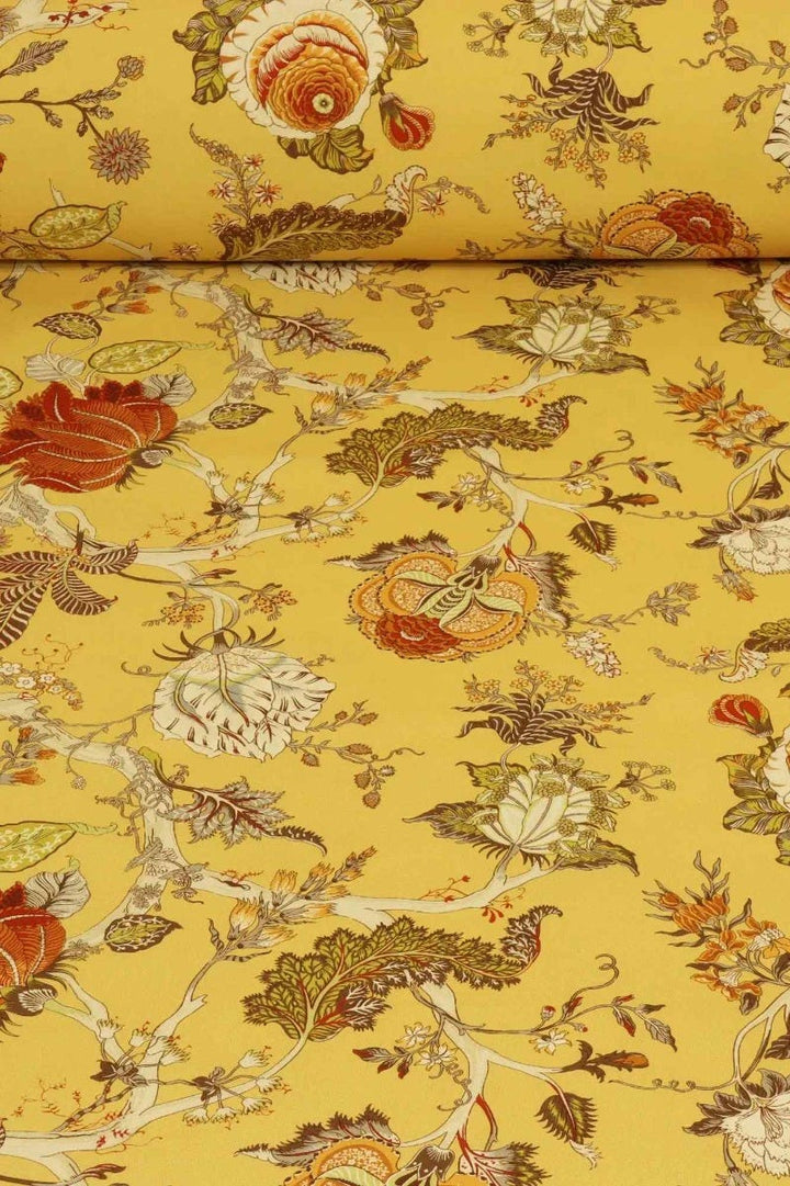 Bukhara Floral Honey Double Width Fabric