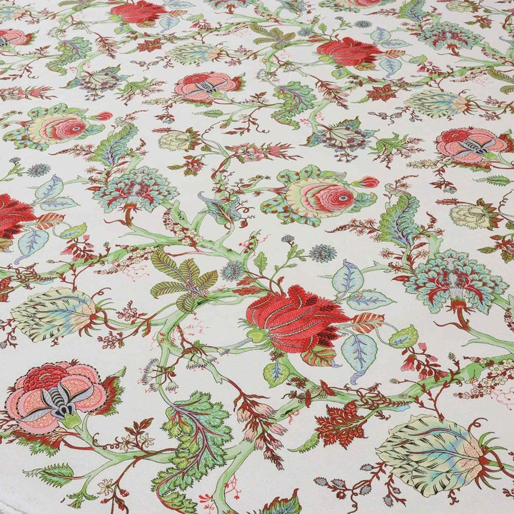 Bukhara Floral Turquoise Double Width Fabric