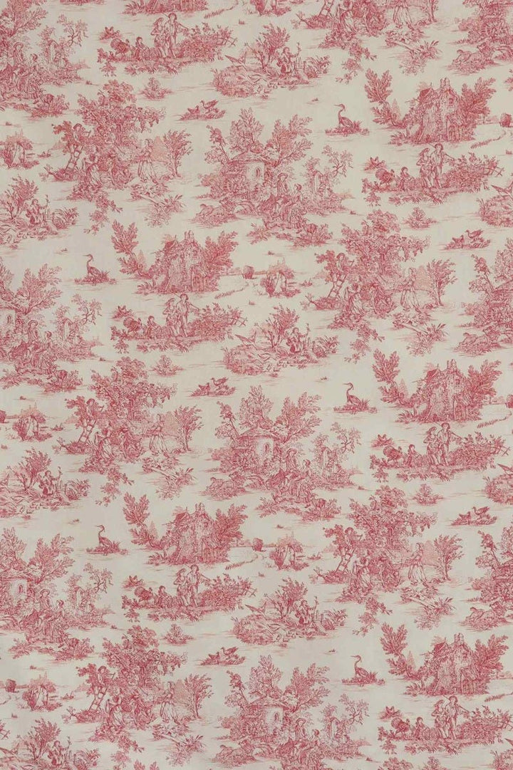 Mini French Toile De Jouy Red Double Width Fabric