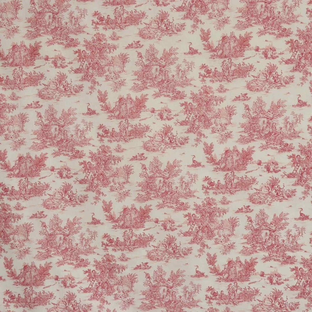 Mini French Toile De Jouy Red Double Width Fabric