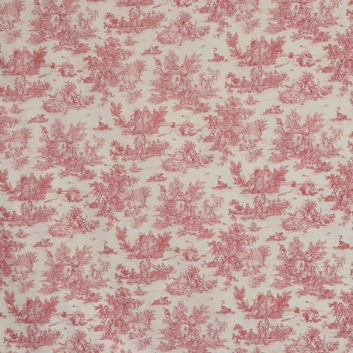 Mini French Toile De Jouy Red Double Width Fabric