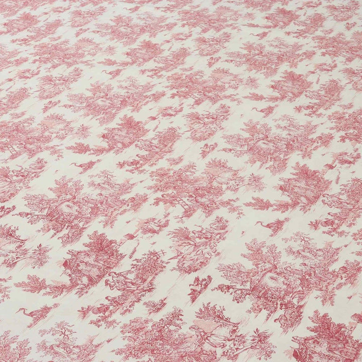 Mini French Toile De Jouy Red Double Width Fabric