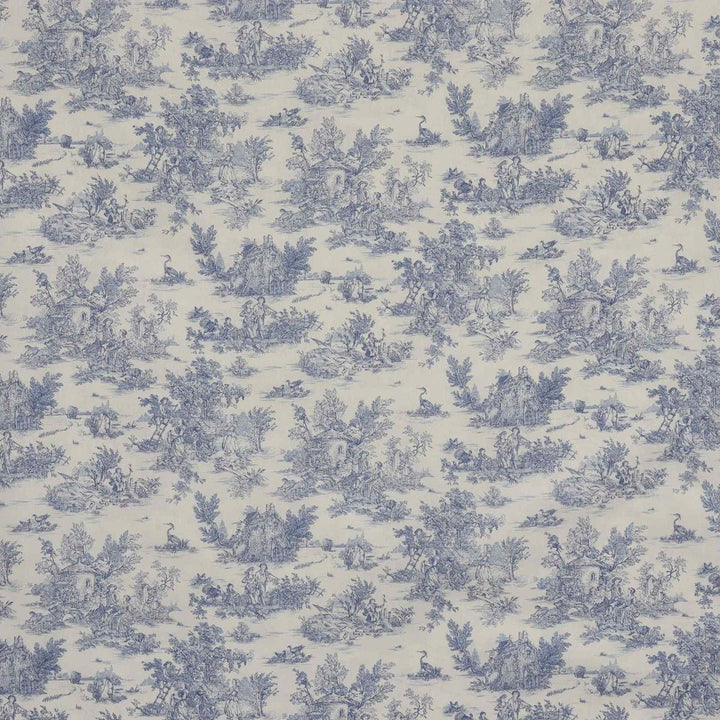 Mini French Toile De Jouy Blue Double Width Fabric